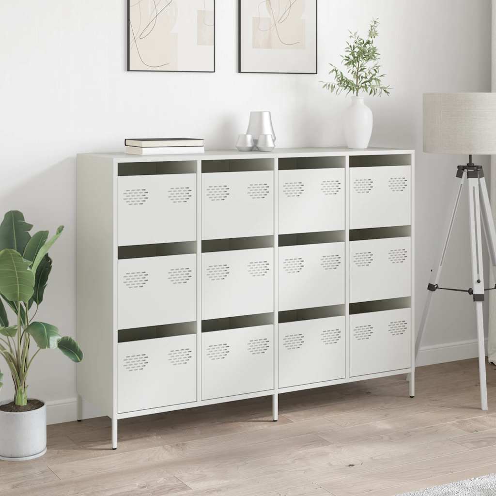 Sideboard White 135x39x103.5 cm Cold-rolled Steel